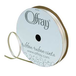 Offray Double Face Satin Ribbon Antique White 3 mm x 7.2 m