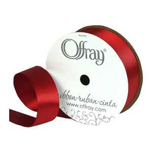 Offray Double Face Satin Ribbon Red
