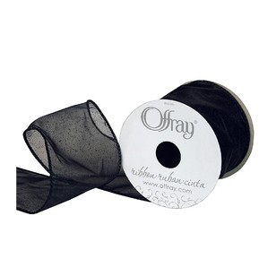 Offray Quest Ribbon Black 76.2 mm x 2.7 m