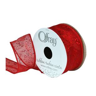 Offray Cosmic Glitz Ribbon Red 38 mm x 2.7 m