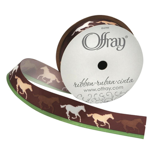 Offray Horse Silhouettes Ribbon Brown 22 mm x 2.7 m
