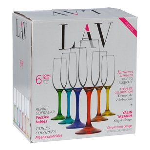 LAV Fame Champagne Flute Set Multicoloured