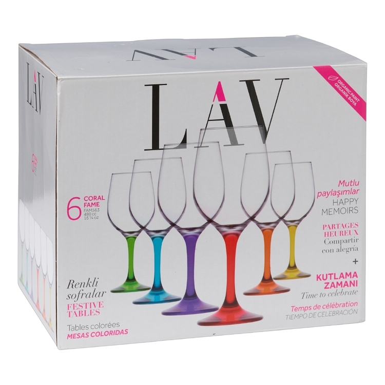 LAV Fame Red Wine Globet Set Multicoloured
