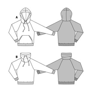 Burda 6718 Men's Pullover Hoodie Pattern White 36 - 46