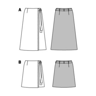 Burda 6733 Misses' Wrap Skirt Pattern White 10 - 20