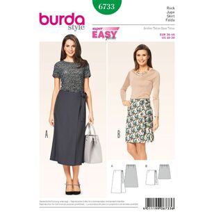 Burda 6733 Misses' Wrap Skirt Pattern White 10 - 20