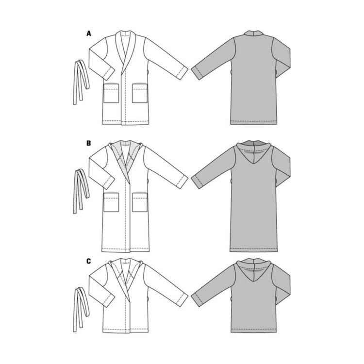 Burda 6740 His & Her Bath Robes Pattern