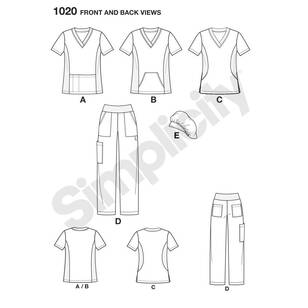 Simplicity Pattern 1020 Misses' & Plus Size Scrubs