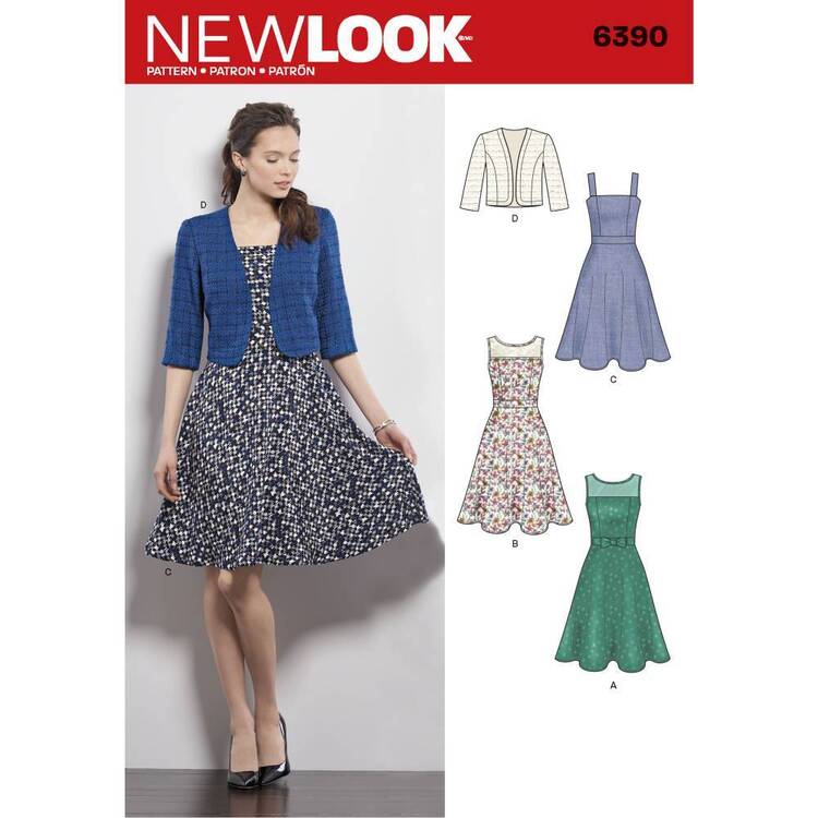 New Look Pattern 6390 Misses' Dresses With Full Skirt & Bolero