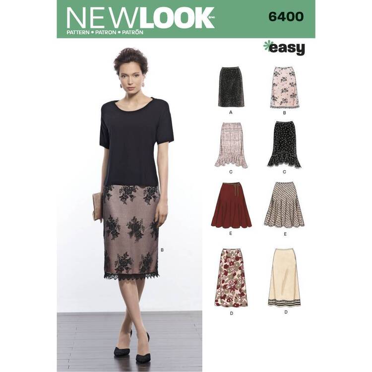 New Look Pattern 6400 Misses' Skirts In Various Styles