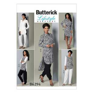 Butterick Pattern B6294 Misses' Curved-Hem Tunics and Elastic-Waist Pants
