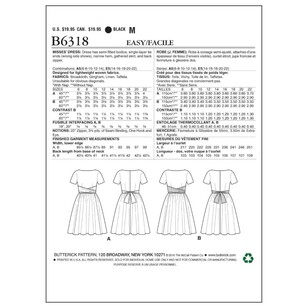 Butterick Sewing Pattern B6318 Misses' Tie-Waist Dress White