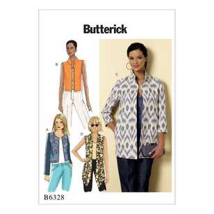 Butterick Sewing Pattern B6328 Misses' Open-Front Jackets White