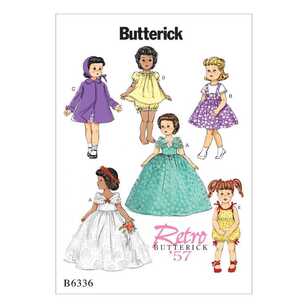 Butterick Sewing Pattern B6336 Retro Outfits For 18 In Dolls White