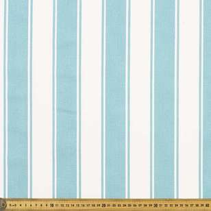 Stripe Cotton Canvas Aqua 150 cm