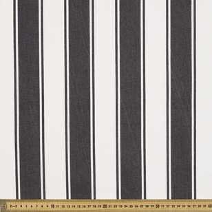 Stripe Cotton Canvas Charcoal 150 cm