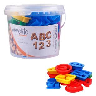 Appetito Alphabet & Number Cookie Cutters Multicoloured