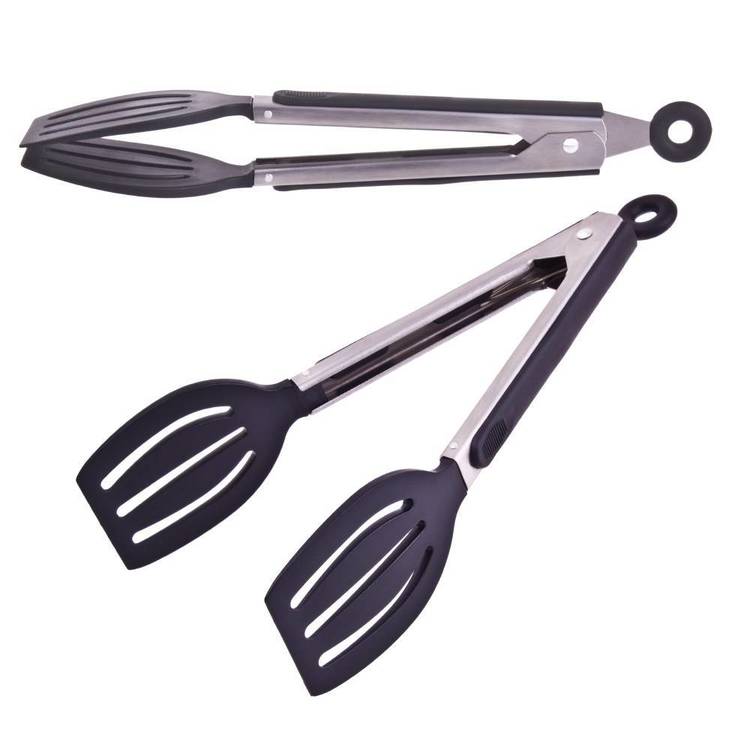 D.Line Stainless Steel Spatula Tongs Silver 23 cm