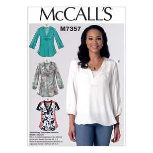 McCall's Pattern M7357 Misses' Banded Tops With Yoke