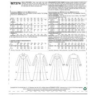 McCall's Pattern M7374 Collared & Seamed Coats