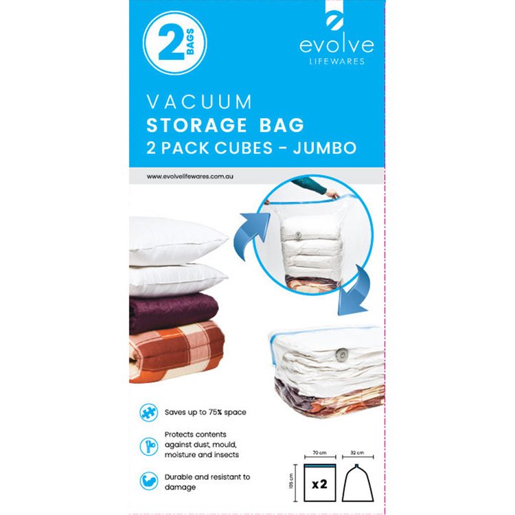 Evolve Lifewares Vacuum Bags Cube Clear