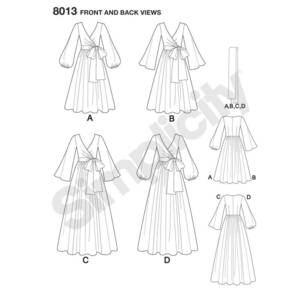 Simplicity Pattern 8013 Misses' Vintage 1970's Dresses'