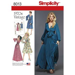 Simplicity Pattern 8013 Misses' Vintage 1970's Dresses'