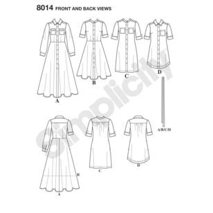 Simplicity Pattern 8014 Misses' Shirt Dress