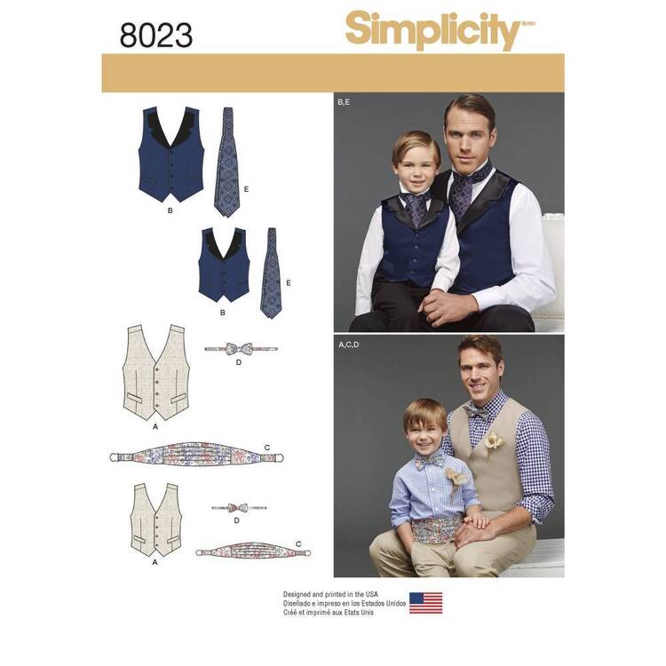 Simplicity Pattern 8023 Boys' & Men's Vest