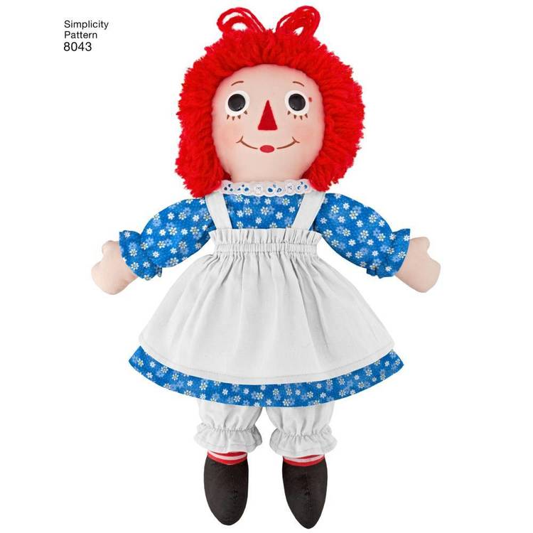 Simplicity Pattern 8043 Raggedy Ann & Andy Dolls
