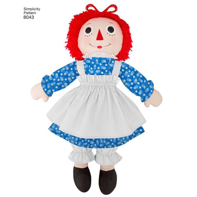Simplicity Pattern 8043 Raggedy Ann & Andy Dolls