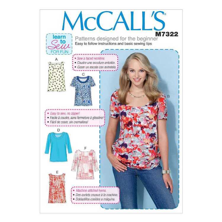 McCall's Pattern M7322 Misses' Pullover Tops