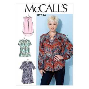 McCall's Pattern M7324 Misses' Half Placket Tops & Tunic