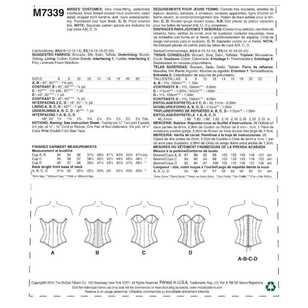 McCall's Sewing Pattern M7339 Misses' Over Bust & Under Bust Corsets by Yaya Han White