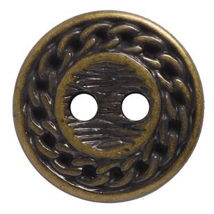 Hemline Metal Rope Edge Round 24 Button Bronze 15 mm