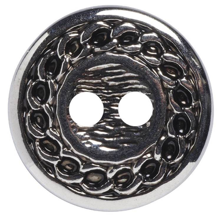 Silver Rope Edge Hemline Metal Rope Edge Round 24 Button Silver | Spotlight Australia