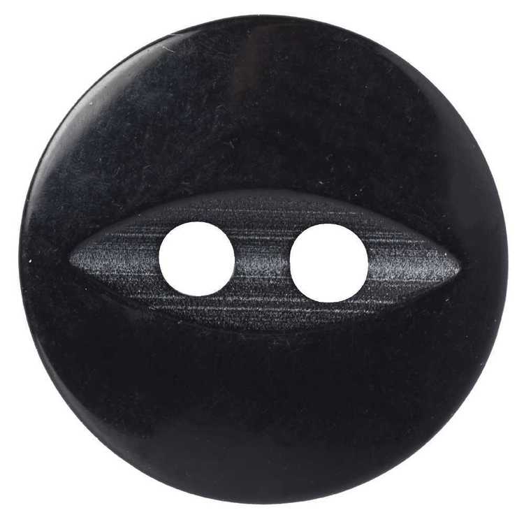 Hemline Fish Eye 2-Hole Eye Round 22 Button Black 14 mm