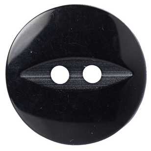 Hemline Fish Eye 2-Hole Eye Round 30 Button Black 19 mm