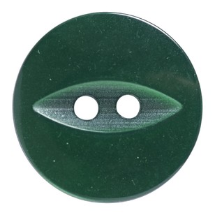 Hemline Fish Eye 2-Hole Eye Round 30 Button Emerald 19 mm