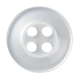 Hemline Basic 4-Hole Shirt 16 Button 12 Pack Clear 10 mm