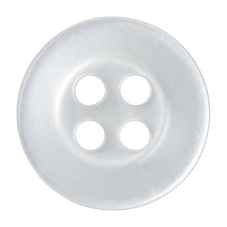 Hemline Basic 4-Hole Shirt 18 Button 8 Pack Clear 11 mm