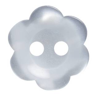 Hemline Flower Flat 2-Hole Opaque 18 Button White 11 mm
