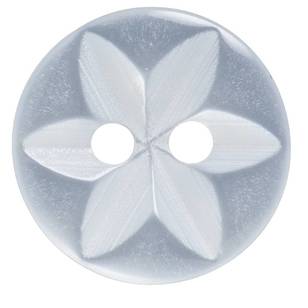 Hemline Jasminum Opaque 22 Button Clear 14 mm