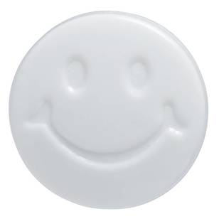 Hemline Subtle Smiley Face 24 Button White 15 mm