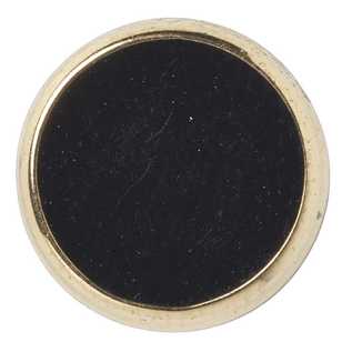 Hemline Stylish Gold Rim Shank 18 Button Black 11 mm