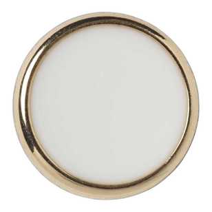 Shank Button Gold Rim Hemline Stylish Gold Rim Shank 24 Button White | Spotlight Australia