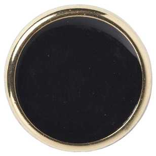Hemline Stylish Gold Rim Shank 28 Button Black 18 mm