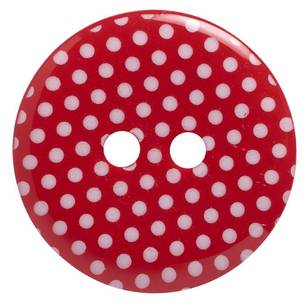 Hemline Micro Polka Dot 2-Hole 32 Button Red 20 mm