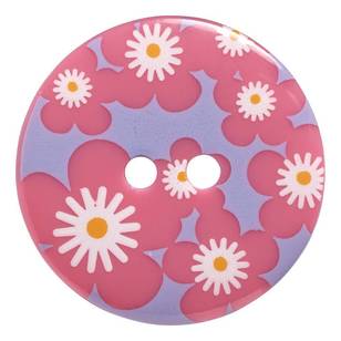 Hemline Decorative Floral 36 Button Pink 23 mm