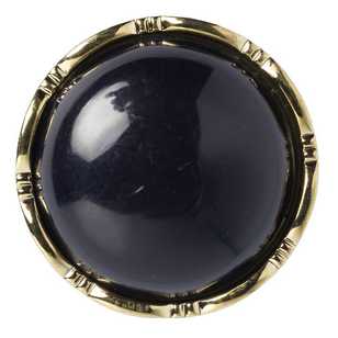 Hemline Decorative Gold Rim 34 Button Black 22 mm